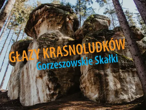 Potężne głazy krasnoludków w Gorzeszowskich Skałkach, otoczone lasem, tworzą niezwykły krajobraz.