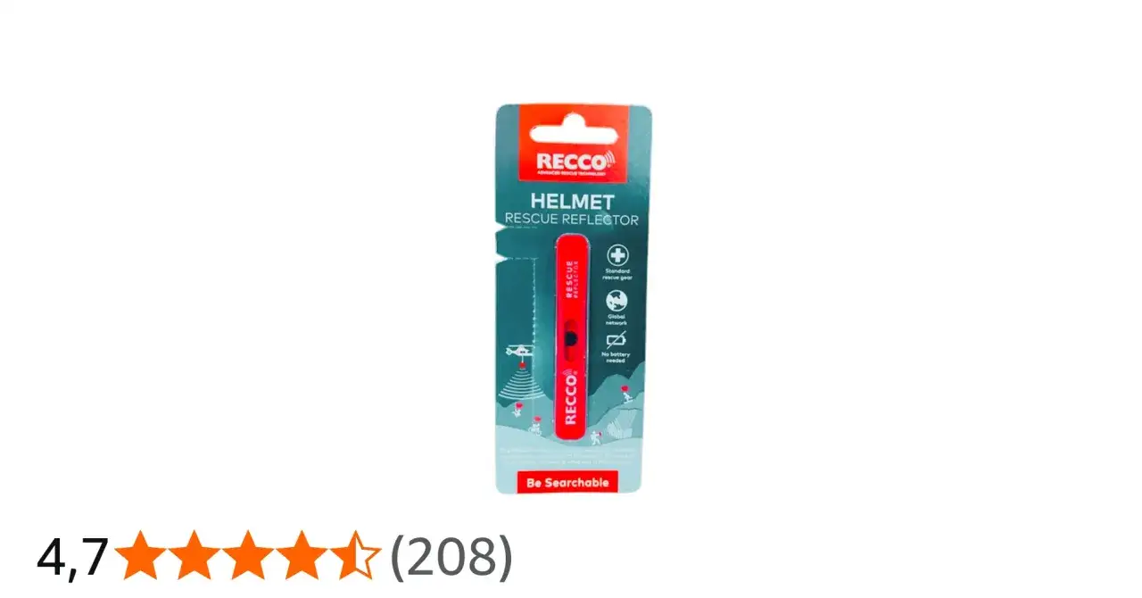 Czerwony reflektor RECCO Helmet Rescue Reflector, część systemu recco, zwiększa Twoje szanse na odnalezienie w górach.